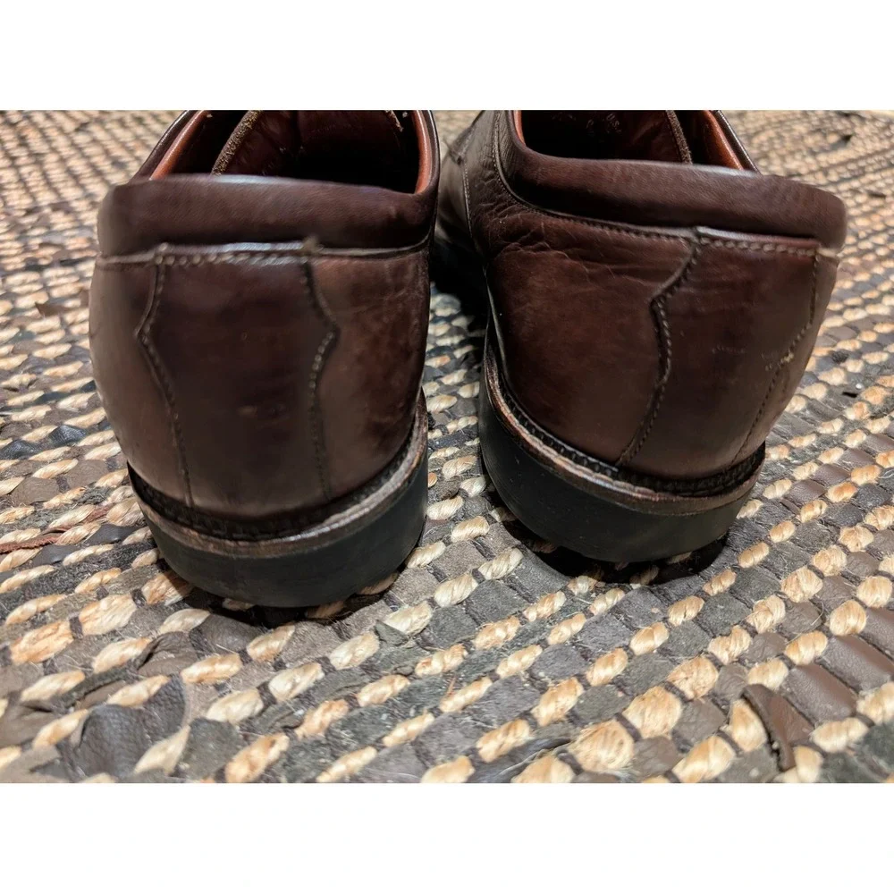 Neil M Mens Brown Leather Derby Dress Shoes Lace Up Plain Toe Made in USA 10.5 B